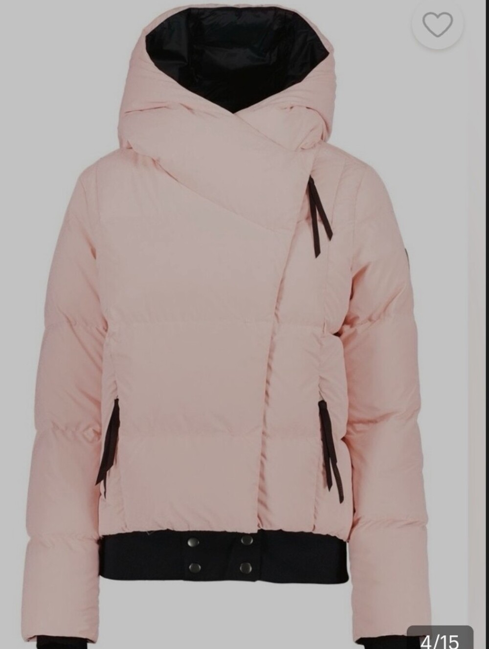 Obermeyer Blush Pink Quilted Down Puffer Jacket with Hood
